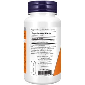 Now L - Lysine 500 mg / L - Lizin İçeren Takviye Edici Gıda 100 Tablet - Görsel 3