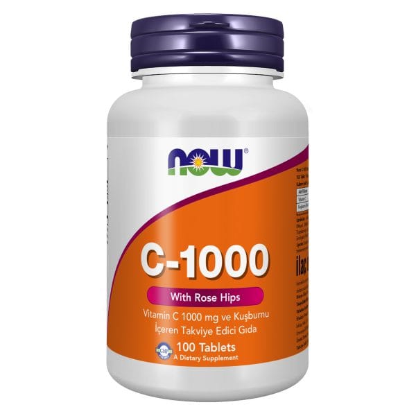 Now C-1000 / Vitamin C 1000 mg ve Kuşburnu İçeren Takviye Edici Gıda